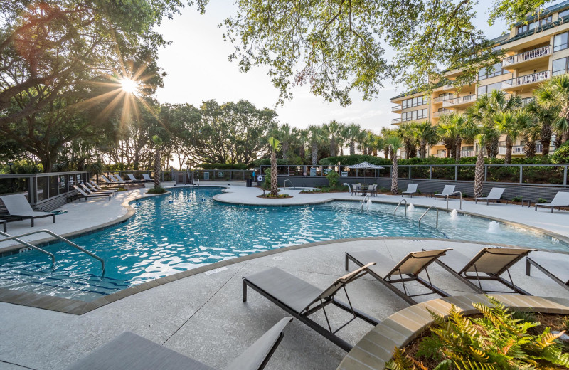 Rental outdoor pool at Island Realty.