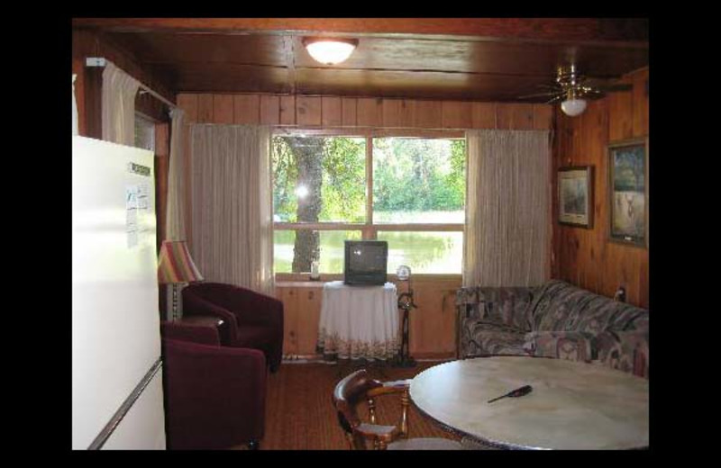 Cabin interior at Birch Grove Resort.