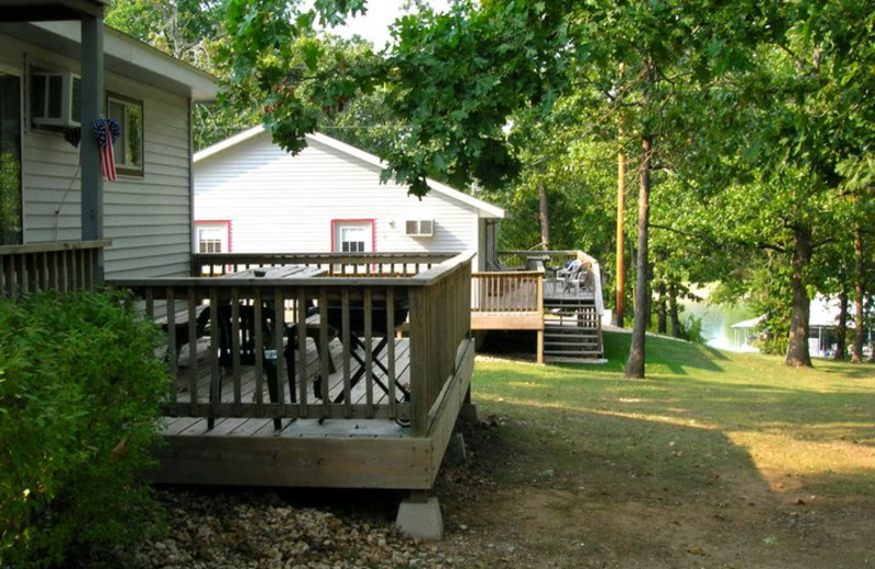 Cabin exterior at Lighthouse Lodge Resort.