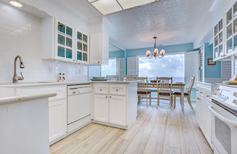 Rental kitchen at Cavalier Beachfront Condominiums.