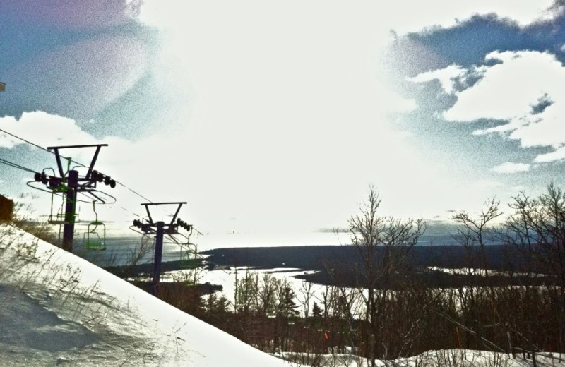 Skiing at Aqua Log Cabin Resort.