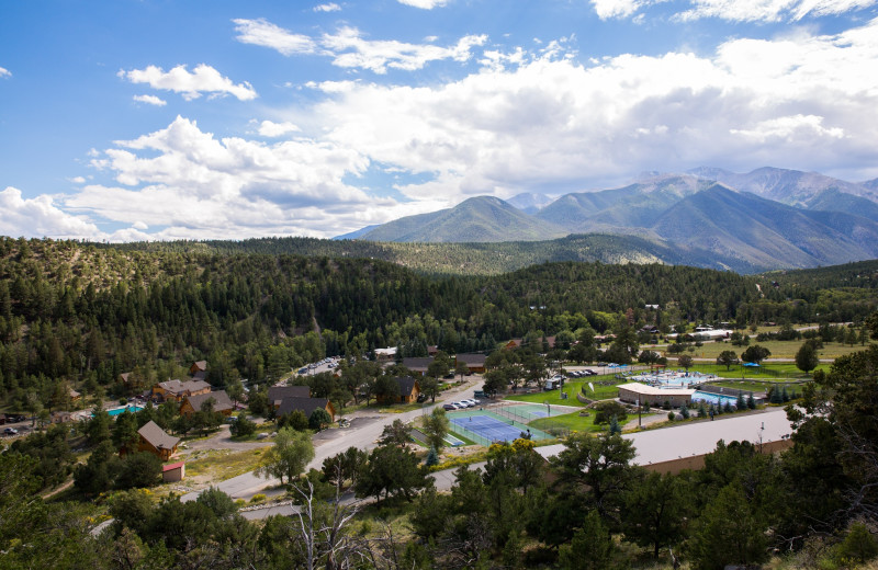 Aerial view of Mt. Princeton Hot Springs Resort.