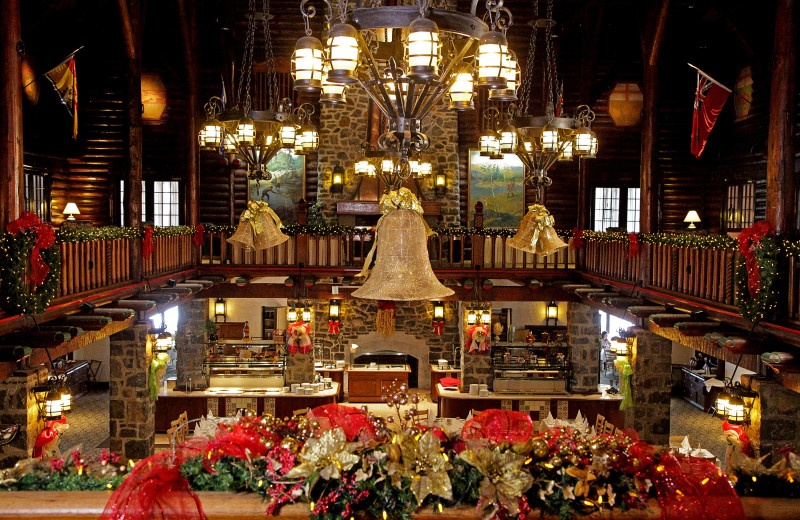 Holiday decor at Fairmont Le Chateau Montebello.
