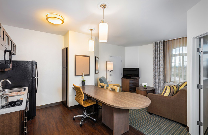 Guest room at Candlewood Suites Anaheim - Resort Area, an IHG Hotel.