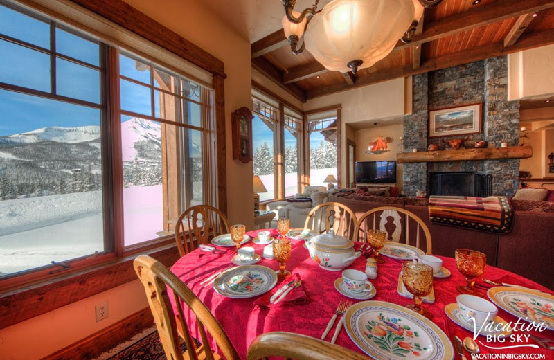 Rental dining room at Big Sky Luxury Rentals.