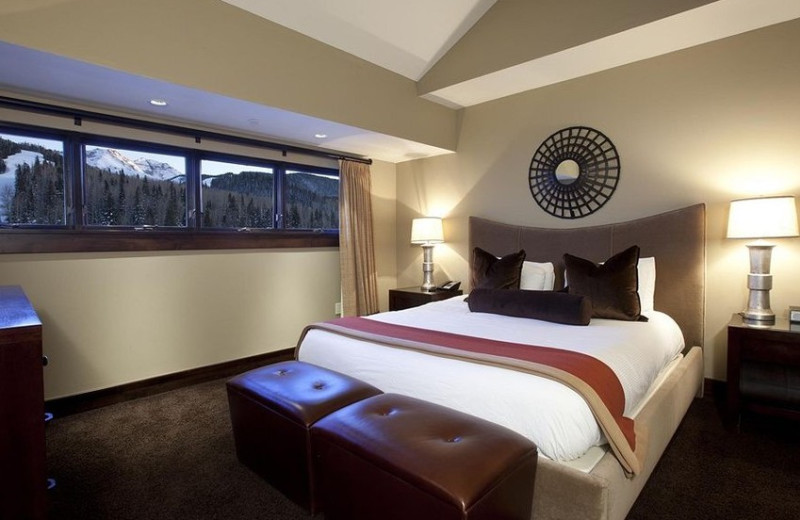 Guest room at Lumiere Hotel in Telluride, Colorado. A luxury boutique hotel.