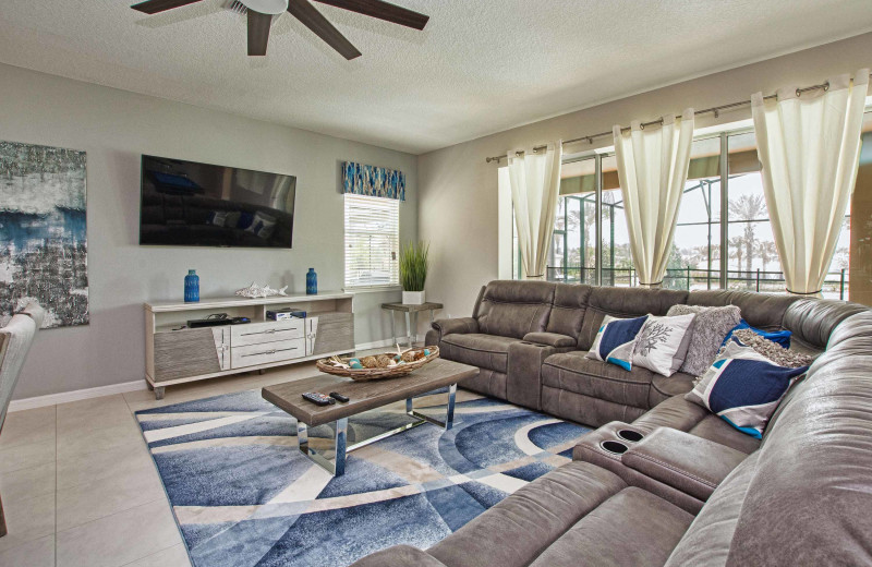 Rental living room at Vacation Pool Homes.