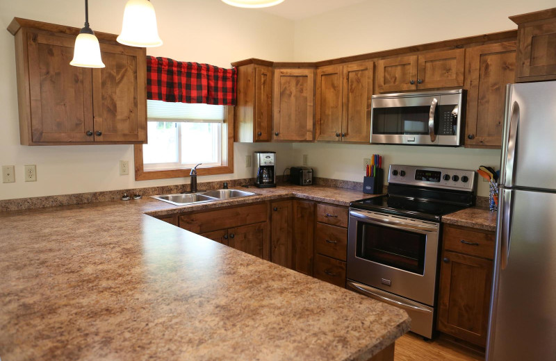 Guest kitchen at East Silent Lake Resort.