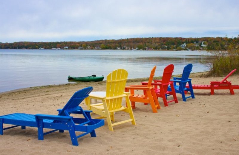 Beach chairs at Bay Breeze Resort.