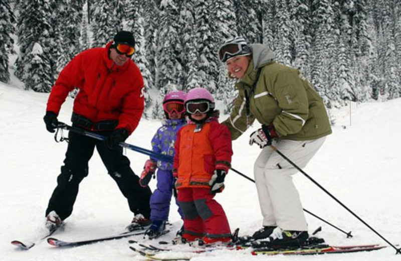 Family skiing at Douglas Fir Resort & Chalets.