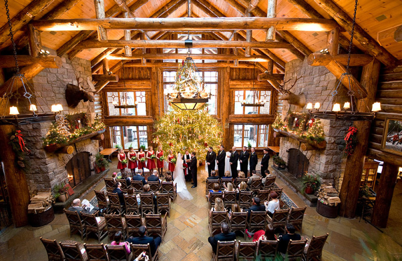Wedding ceremony at The Whiteface Lodge.