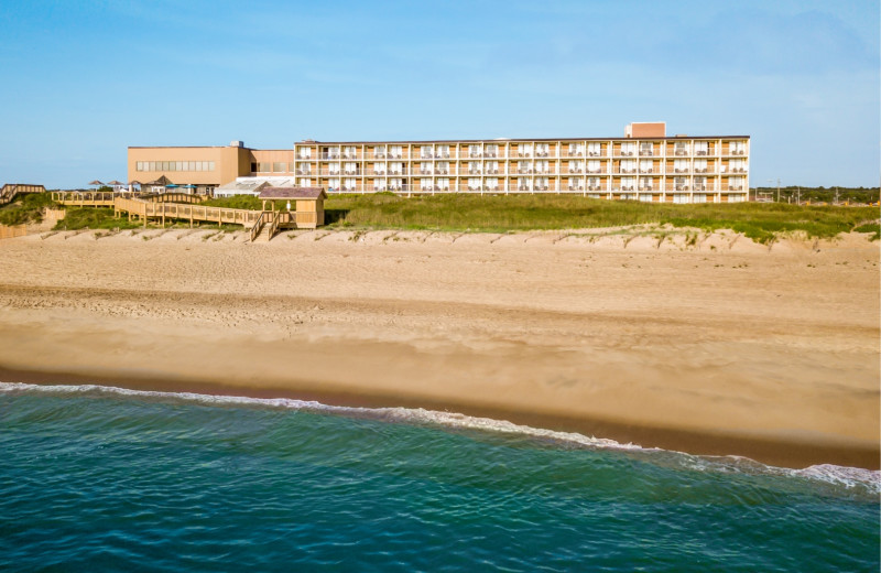 Beach at Ramada Plaza Nags Head Oceanfront.