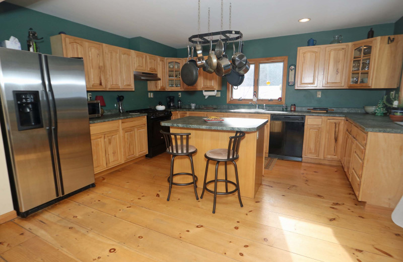 Rental kitchen at Stowe Country Homes.