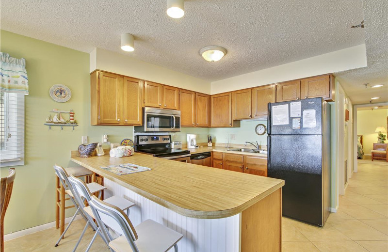 Rental kitchen at Seaside Vacations.