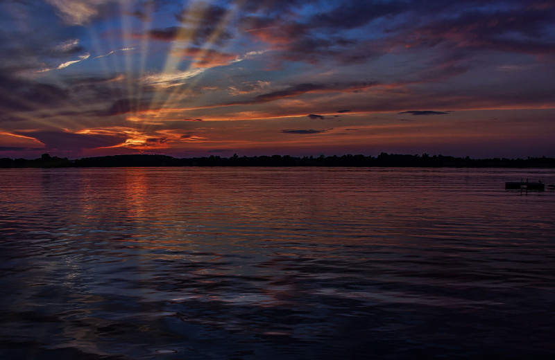 Sunset at Sandbanks Summer Village Cottage Resort.