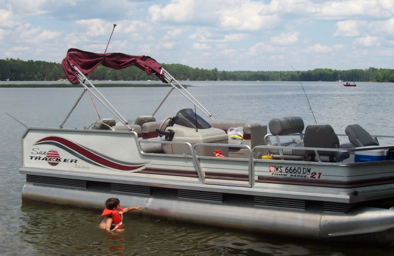 Boat at Northwoods Vacation Lodgings.