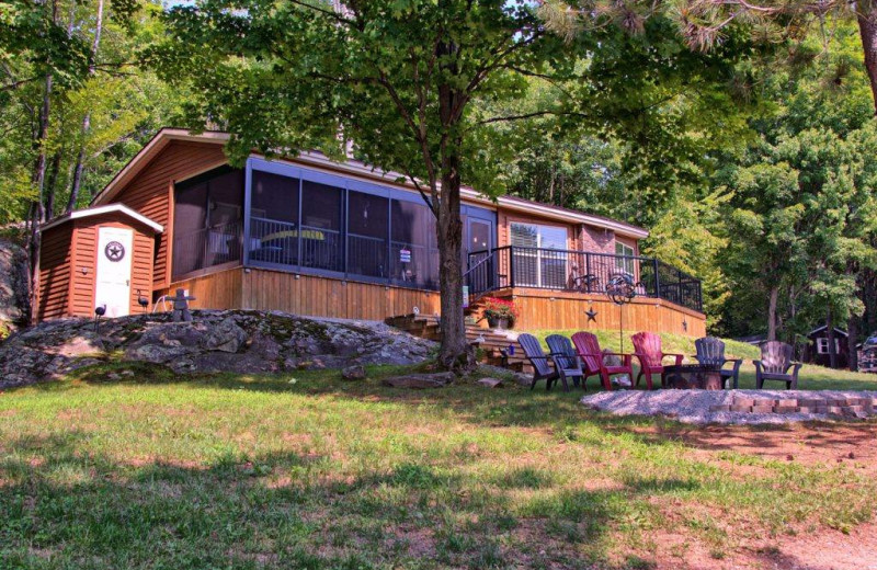 Cabin exterior at Great Blue Resorts- Shamrock Bay Resort.