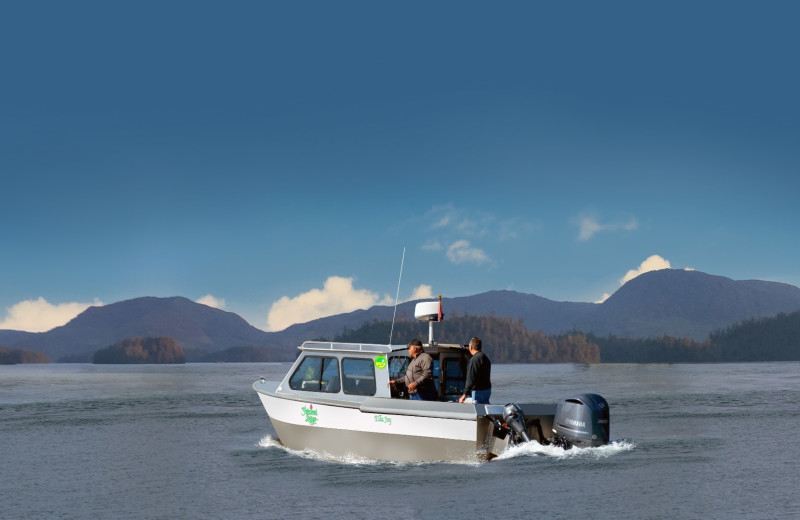 Boating at The Fireweed Lodge.