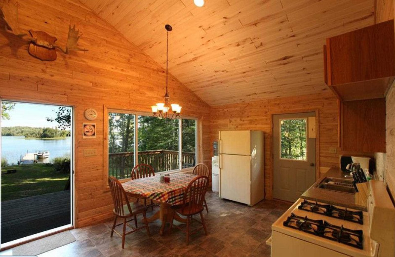 Cabin kitchen at Glenwood Lodge.