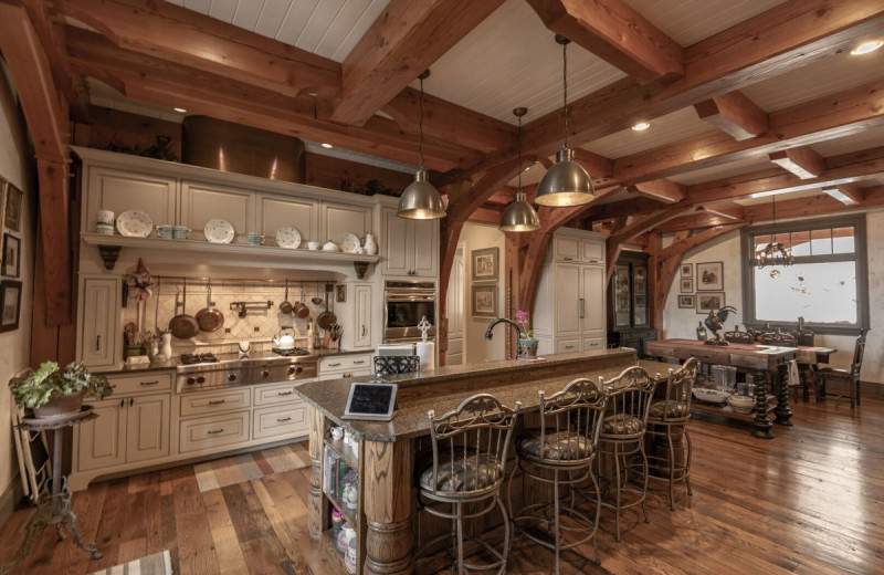 Rental kitchen at Yonder Luxury Vacation Rentals.