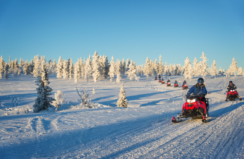 Snowmobiling at Elk Lake Wilderness Resort.