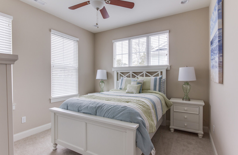 Rental bedroom at Coastal Accommodations.