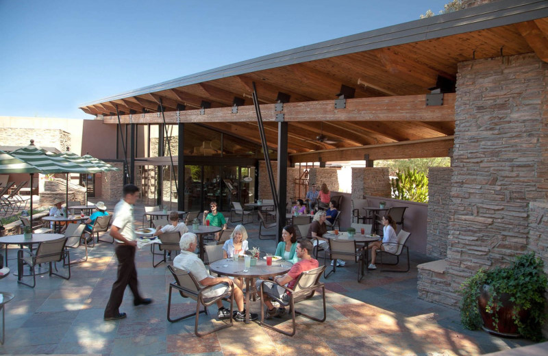 Outdoor patio dining at Canyon Ranch Tucson.