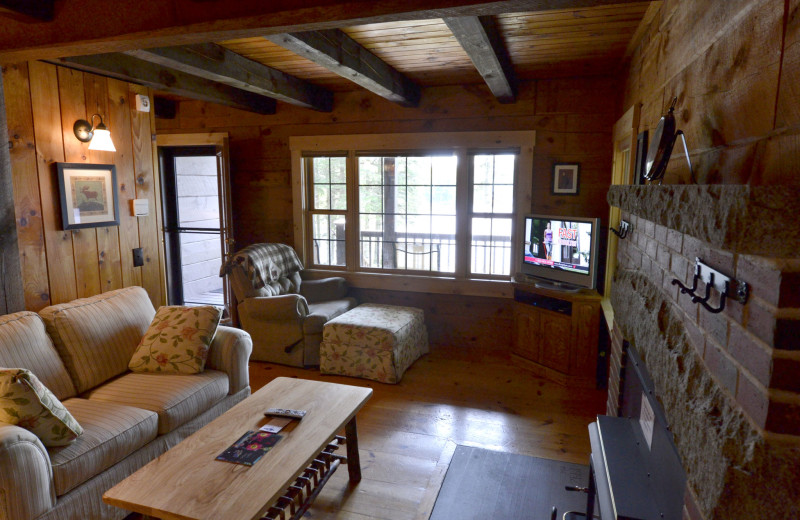 Cabin living room at The New England Inn & Lodge.