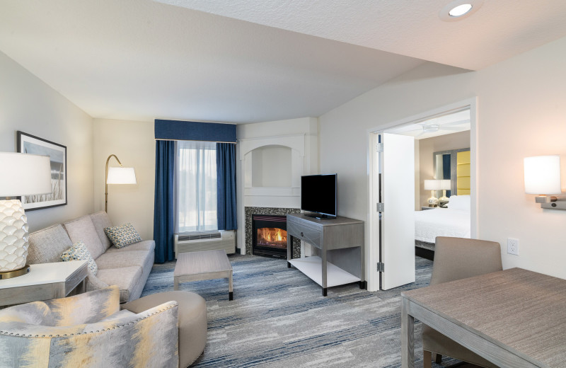 Guest room at Hampton Inn 