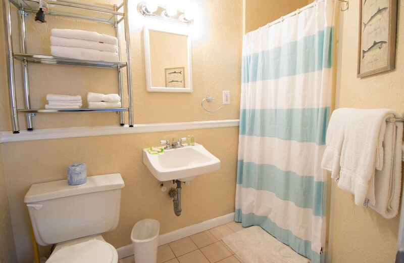 Guest bathroom at Anna Maria Island Inn.