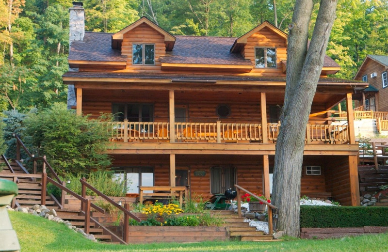 Cabin exterior at Trout House Village Resort.