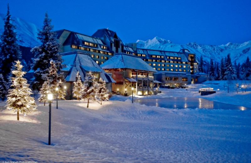 Exterior view of Alyeska Resort.