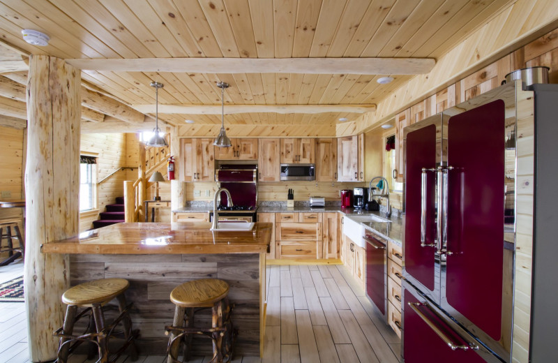 Cabin kitchen at Trout House Village Resort.