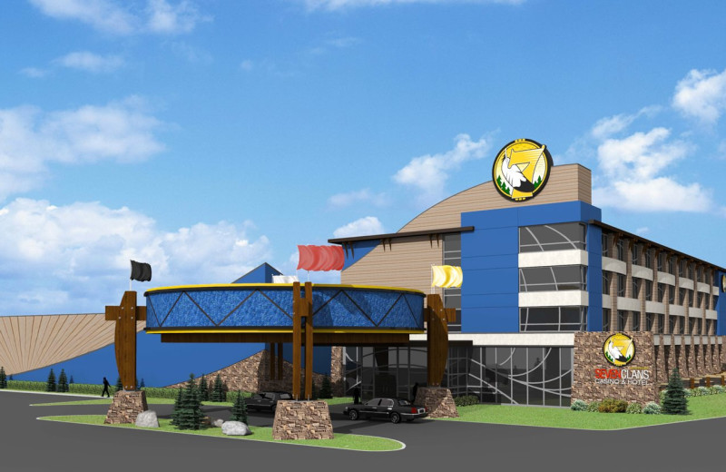 Exterior view of Seven Clans Casino Hotel.