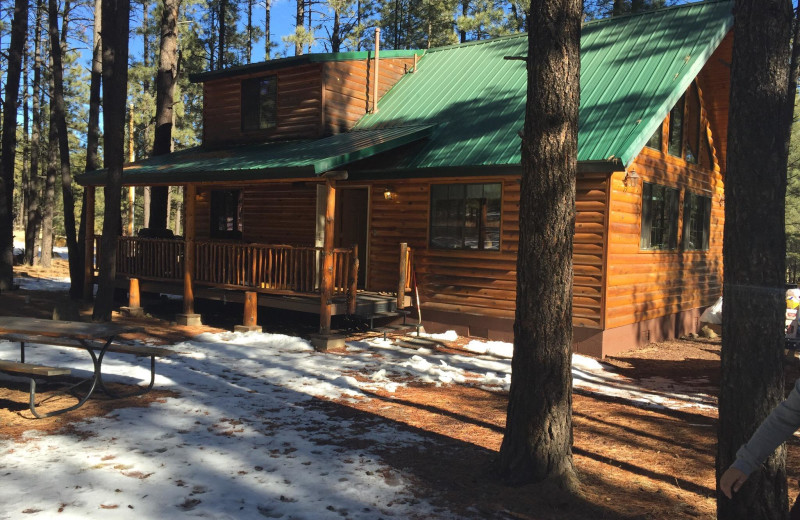 Cabin exterior at Myrick's Cabins.