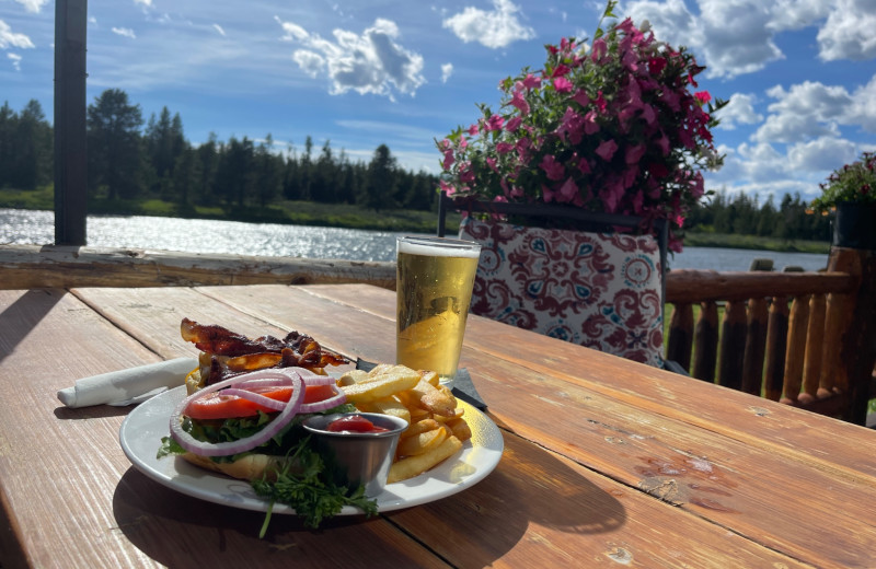 Dining at he Angler's Lodge at Henry's Fork.