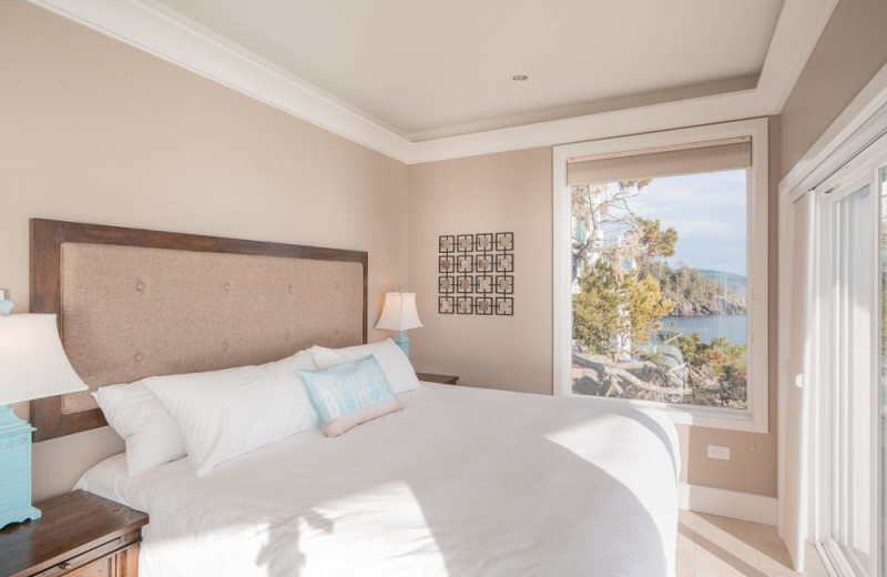 Guest bedroom at SookePoint Ocean Cottage Resort.