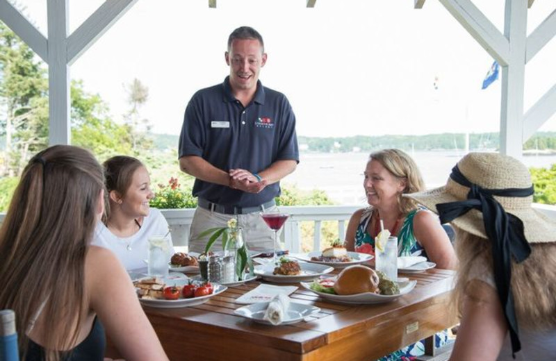 Dining at Linekin Bay Resort.