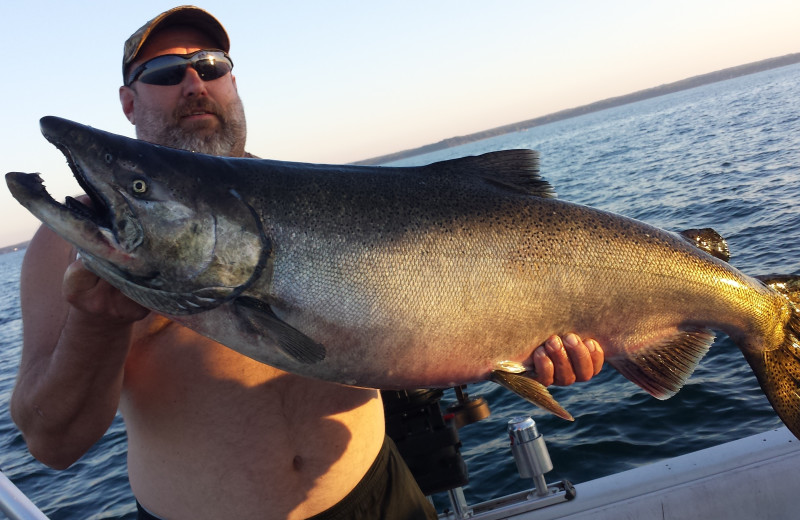 Fishing at Fox Hollow Salmon River Lodge.