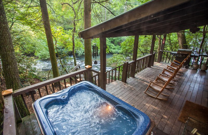 Rental deck at Blue Sky Cabin Rentals.