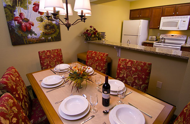 Unit Kitchen and Dining Area at The Historic Powhatan Resort