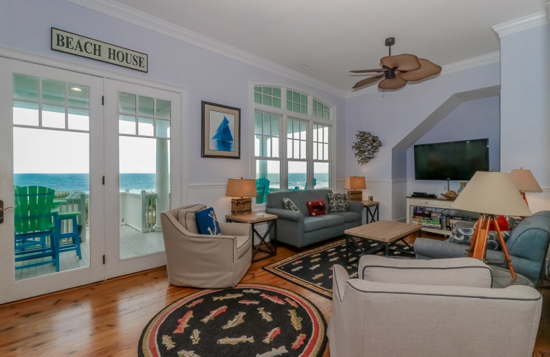 Rental living room at Sea Star Realty.