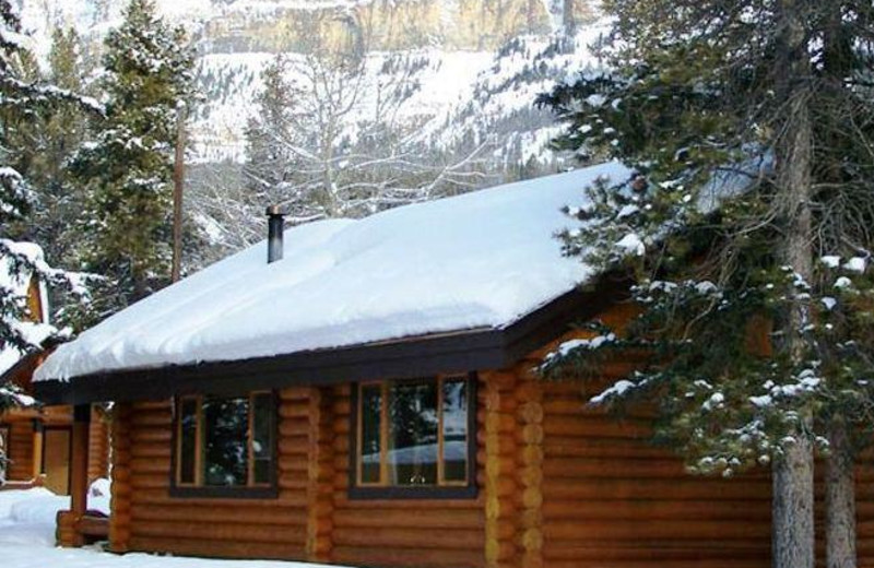 Cabin exterior at Castle Mountain Village.