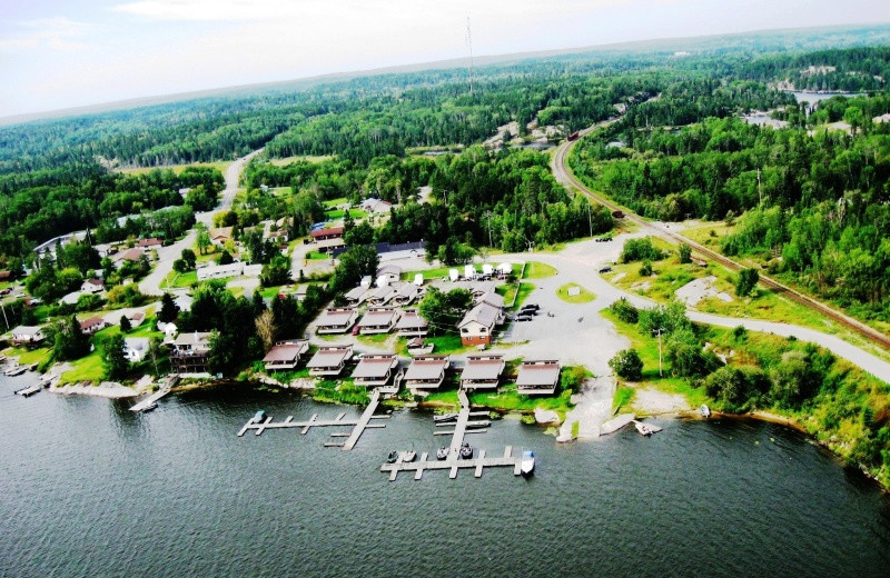 Aerial view of Paradise Cove Resorts.