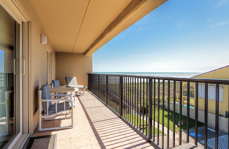 Rental balcony at Padre Getaways.