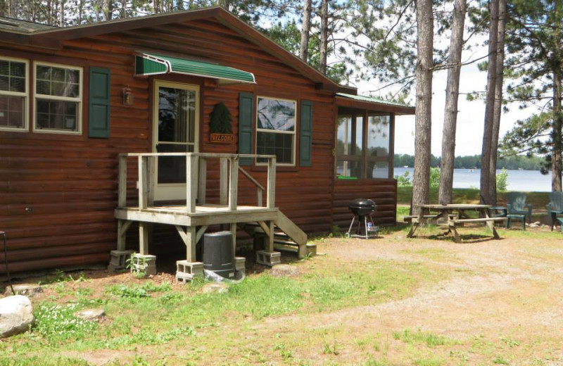 Cabin exterior at Comfort Cove Resort.