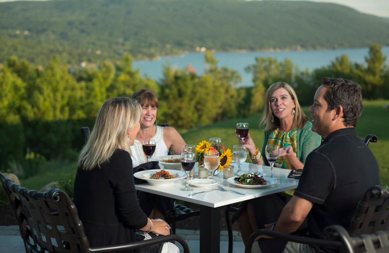 Dining at Bristol Harbour Resort on Canandaigua Lake.