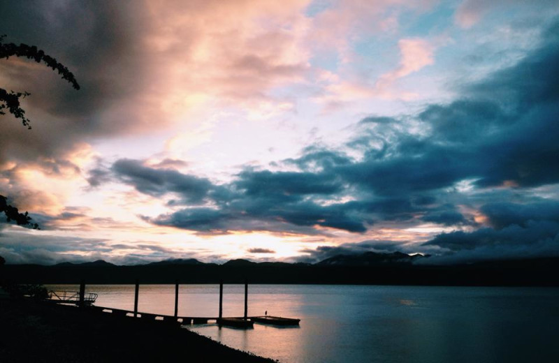 Sunset at Hood Canal Cottages.