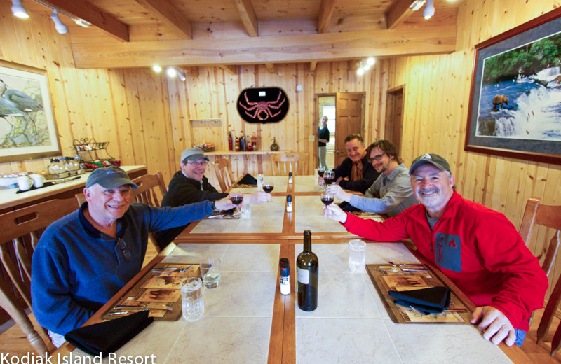 Dining at Alaska's Kodiak Island Resort.