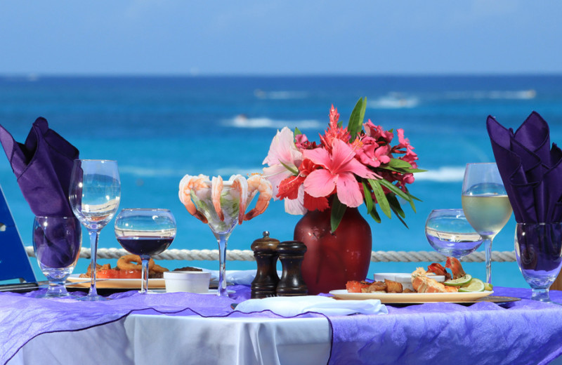 Dining at Paradise Island Beach Club.